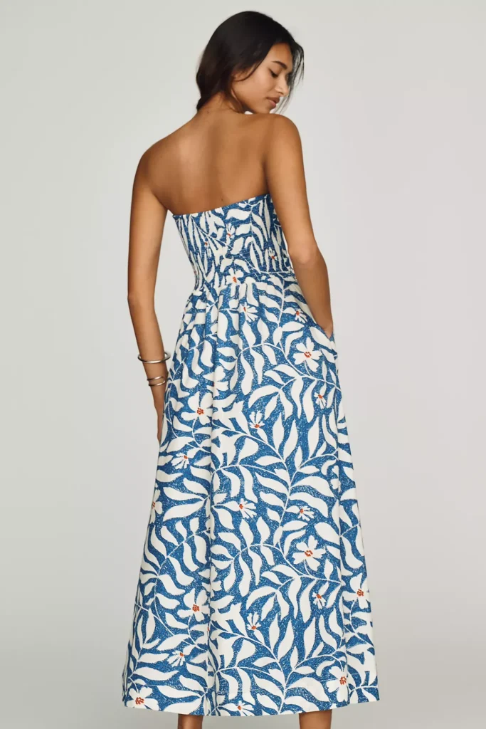 Strapless Waisted Maxi Dress Full Size Image 3