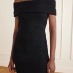 Off-the-shoulder Knitted Midi Dress Thumbnail 2