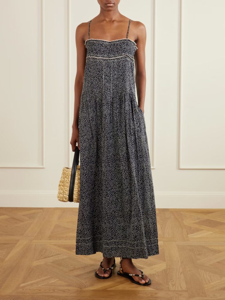 Demy Printed Cotton Midi Dress Full Size Image 1