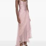 Jolie X Lace-trimmed Draped Maxi Dress Thumbnail 4