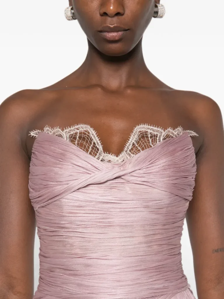 Jolie X Lace-trimmed Draped Maxi Dress Full Size Image 5