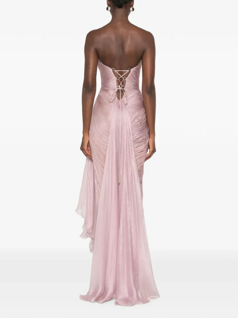 Jolie X Lace-trimmed Draped Maxi Dress Full Size Image 3