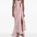 Jolie X Lace-trimmed Draped Maxi Dress Thumbnail 1