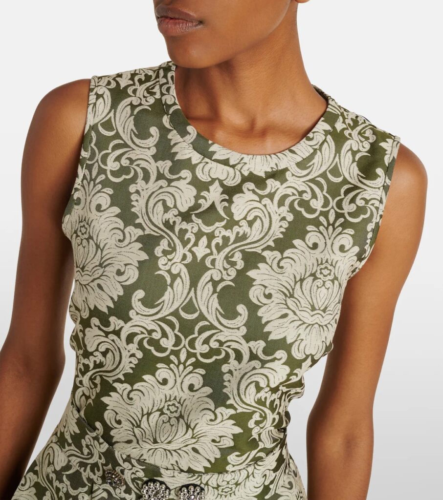 Embellished Cotton-blend Jacquard Midi Dress Full Size Image 5