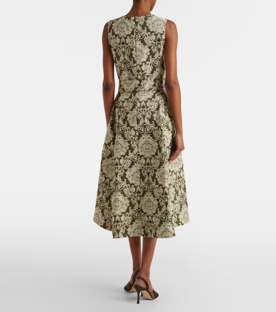 Embellished Cotton-blend Jacquard Midi Dress Full Size Image 2