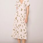 Floral V-neck Midi Dress Thumbnail 1