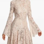 Capri Lace Flared-sleeve Asymmetric Dress Thumbnail 2