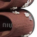 Embroidered Drill Ballerinas Thumbnail 3