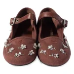 Embroidered Drill Ballerinas Thumbnail 2