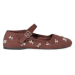 Embroidered Drill Ballerinas Thumbnail 1