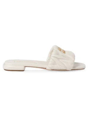 MIU MIU Matelasse Nappa Leather Slides