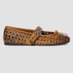 Woven Leather Ballerinas with Strap and Buckle Thumbnail 1