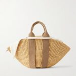 Sophie Mini Webbing-trimmed Woven Straw Tote Thumbnail 1