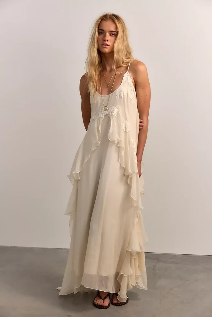 Floating Angel Chiffon Maxi Dress Full Size Image 1