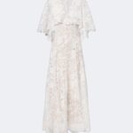 Caped Floral Guipure Lace Gown Thumbnail 3