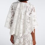 Caped Floral Guipure Lace Gown Thumbnail 6
