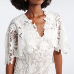 Caped Floral Guipure Lace Gown Thumbnail 4