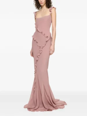 PARIS GEORGIA Ruffled Maxi Dress