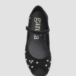 Kalista Embellished Suede Peep-toe Ballet Flats Thumbnail 2