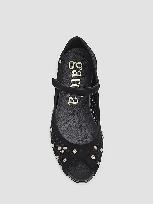 Kalista Embellished Suede Peep-toe Ballet Flats Full Size Image 2