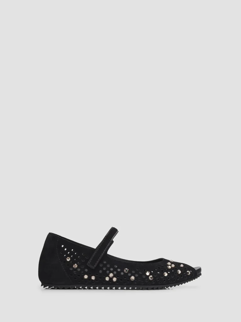Kalista Embellished Suede Peep-toe Ballet Flats Full Size Image 1