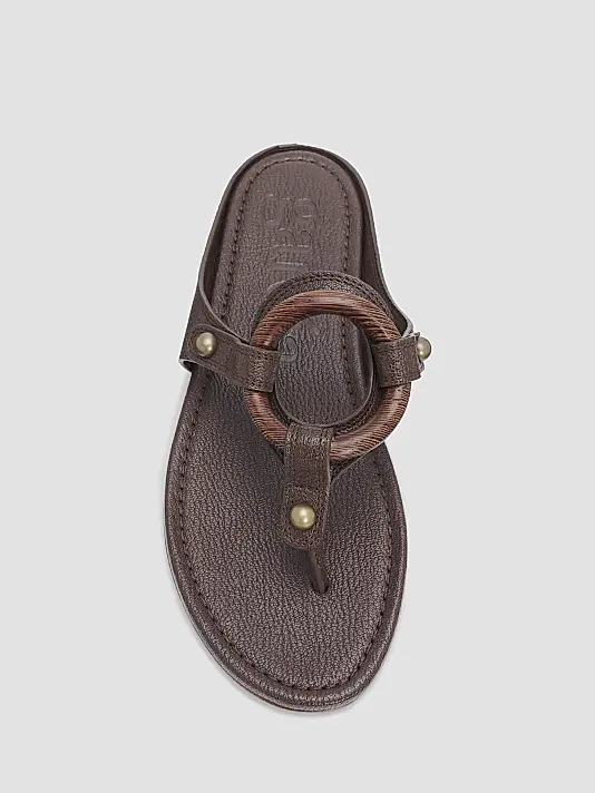 Pattie Wood O-ring Leather Sandals Full Size Image 5