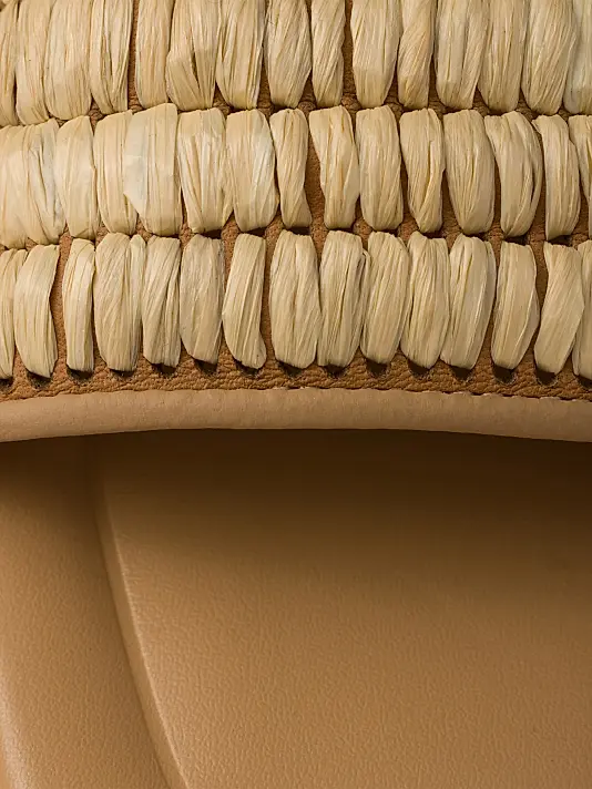Leather Slides with Crochet Details Full Size Image 3