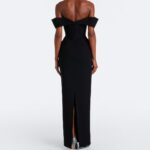 Oscar Off-shoulder Crepe Corset Gown Thumbnail 3