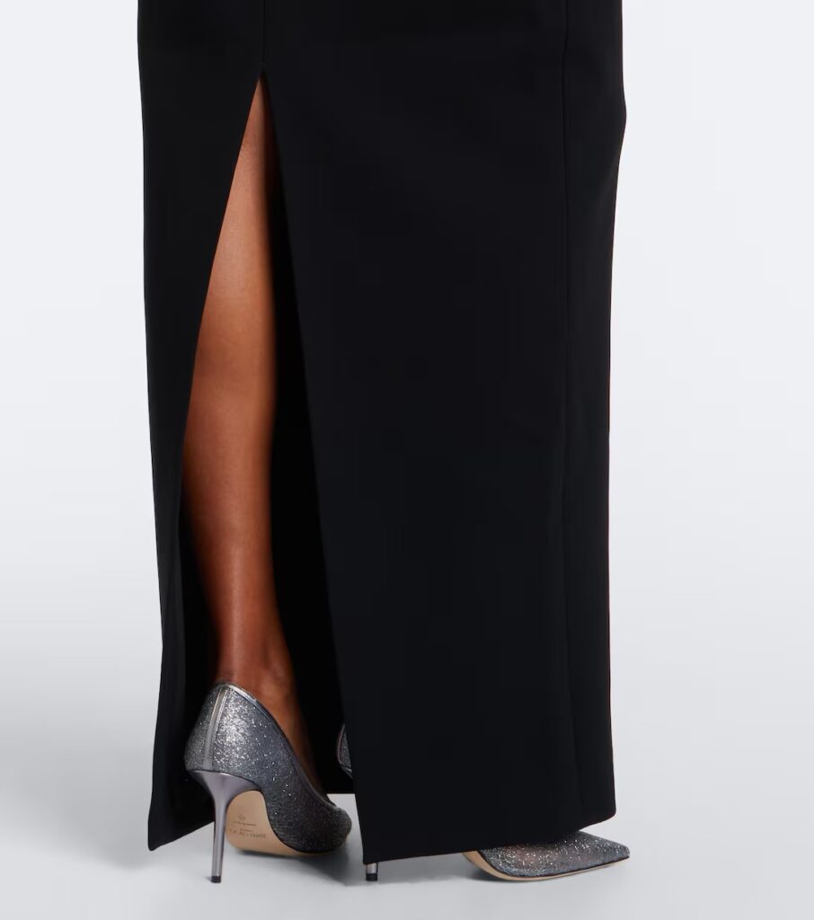 Oscar Off-shoulder Crepe Corset Gown Full Size Image 4