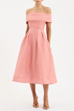 REBECCA VALLANCE Adalyn Off-the-shoulder Midi Dress