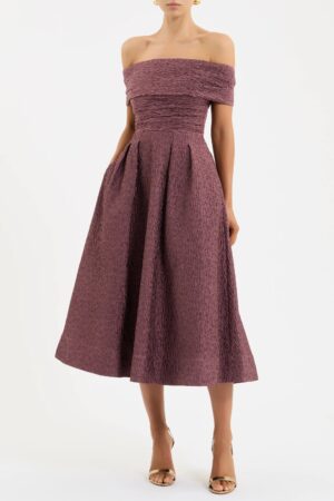 REBECCA VALLANCE Adalyn Off-the-shoulder Midi Dress