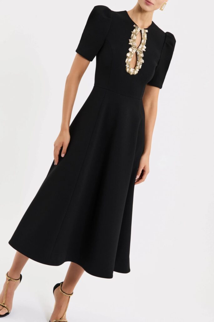 Alexandrite Short Sleeve Midi Dress Full Size Image 4