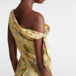 Asymmetric Floral Silk Midi Dress Thumbnail 5