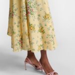 Asymmetric Floral Silk Midi Dress Thumbnail 6