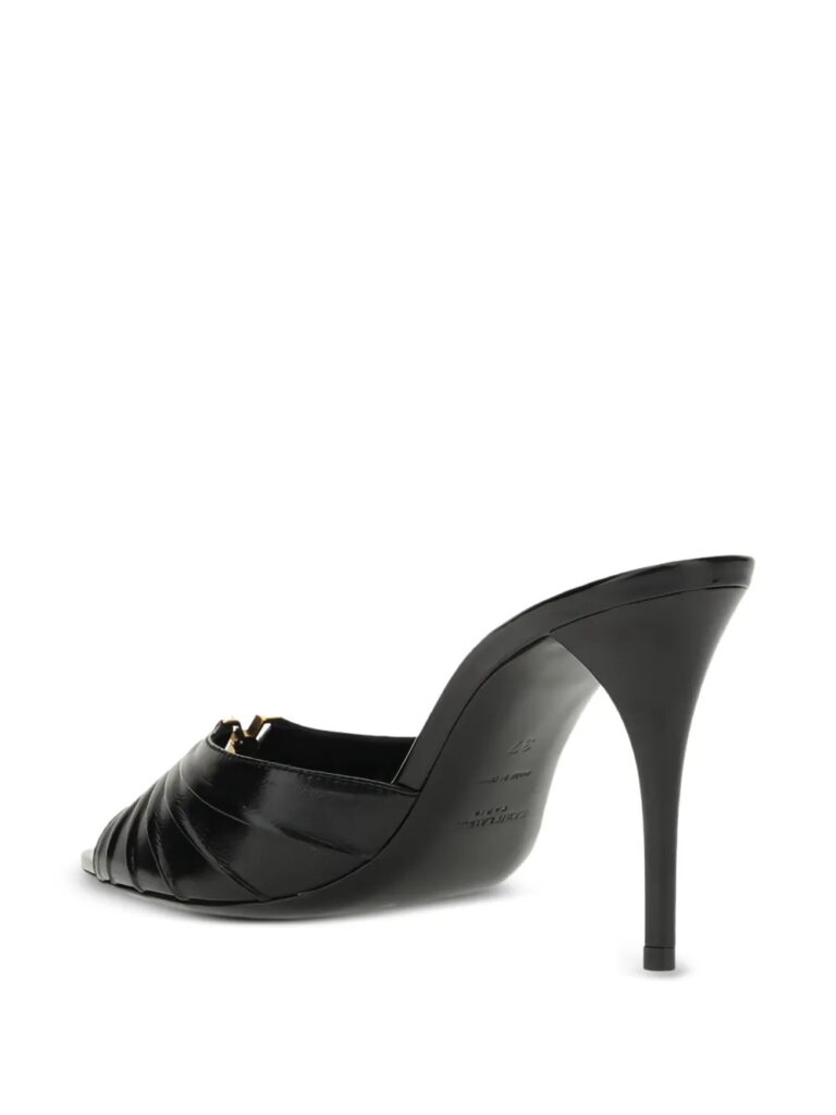 Babylone Ruched Leather Sandals Full Size Image 2