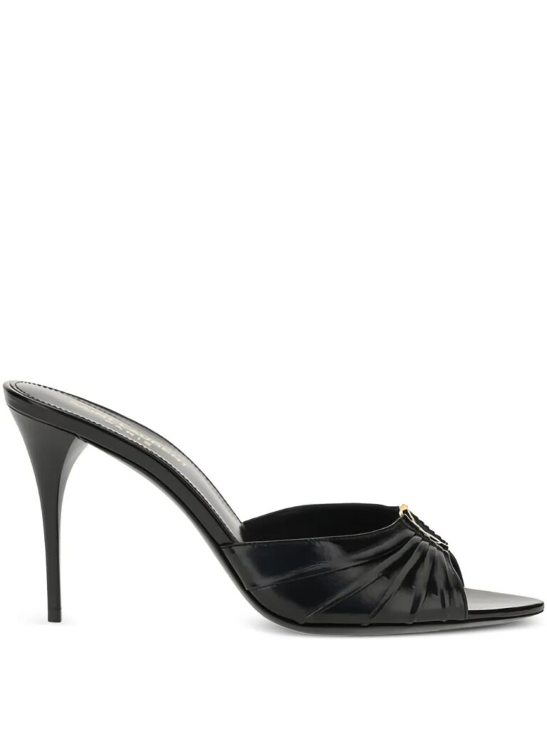 Babylone Ruched Leather Sandals Full Size Image 1