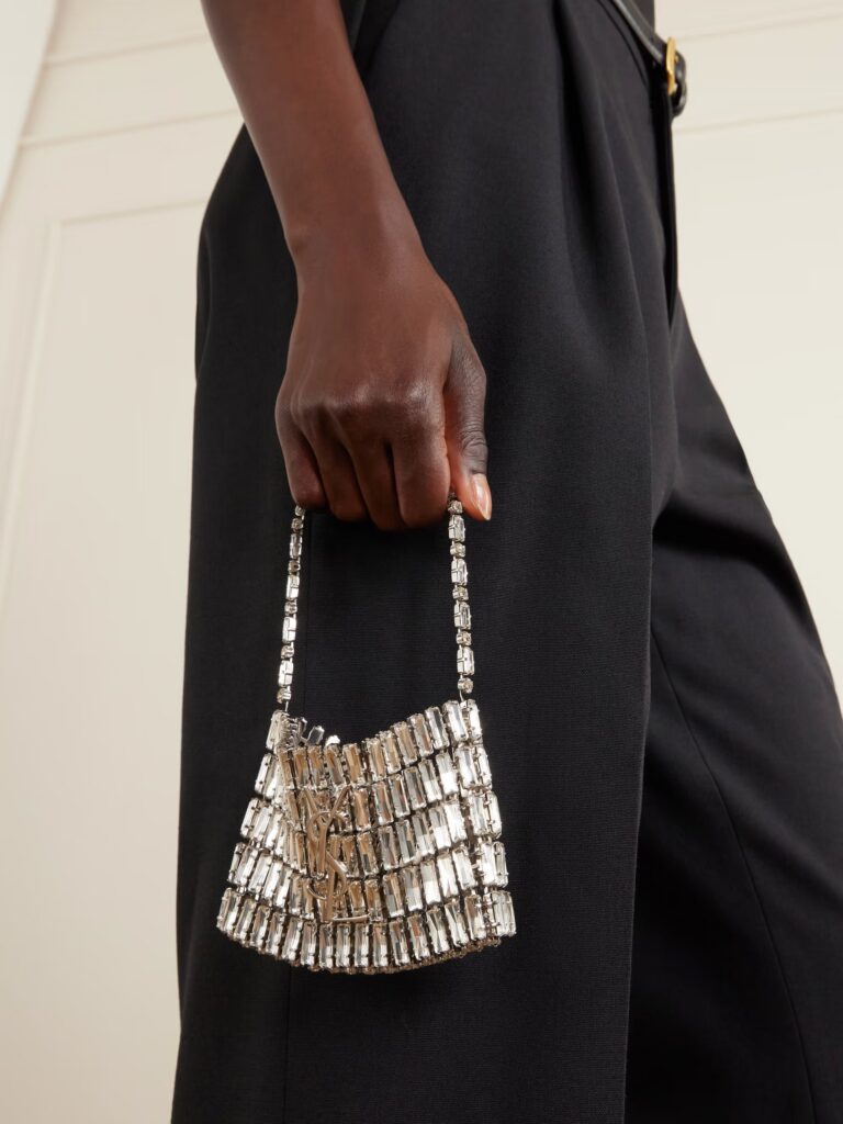Evening Micro Crystal-embellished Chainmail Shoulder Bag Full Size Image 4