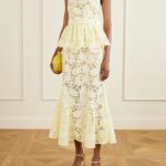 Belted Lace Peplum Midi Dress Thumbnail 1