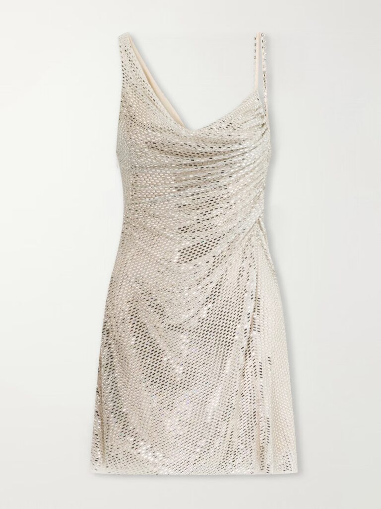 Embellished  Draped Tulle Mini Dress Full Size Image 4