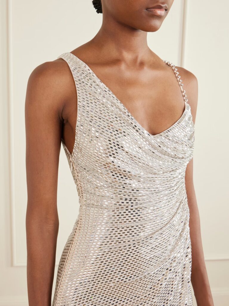Embellished  Draped Tulle Mini Dress Full Size Image 2