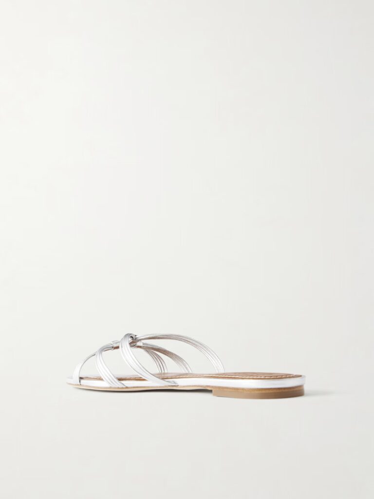 Carrie 5 Knotted Metallic-leather Sandals Full Size Image 2