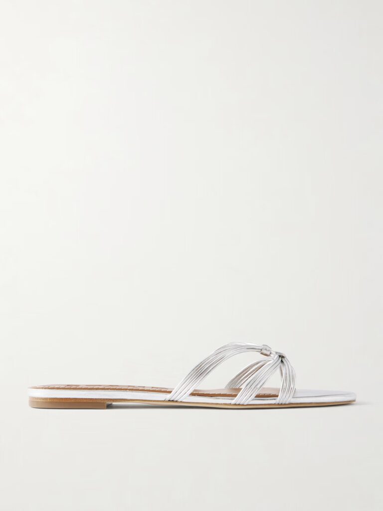 Carrie 5 Knotted Metallic-leather Sandals Full Size Image 1