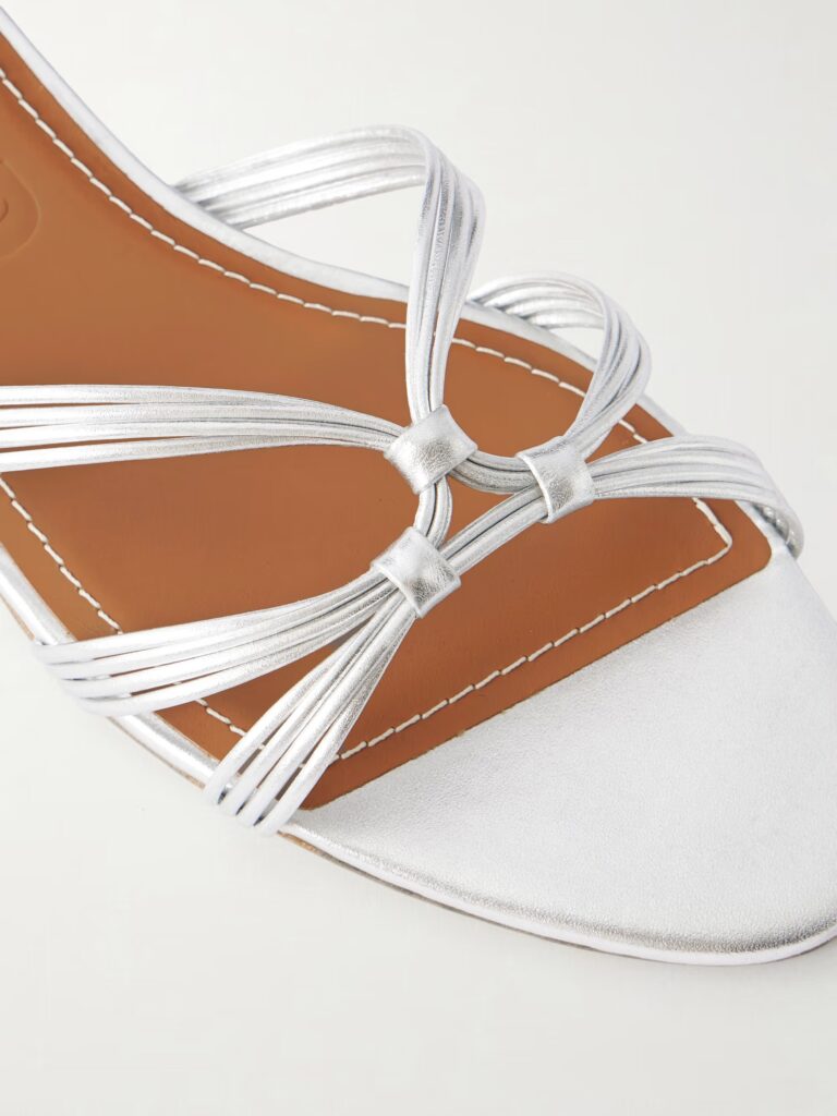 Carrie 5 Knotted Metallic-leather Sandals Full Size Image 5