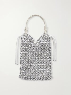 STAUD Kelly Embellished Satin Shoulder Bag