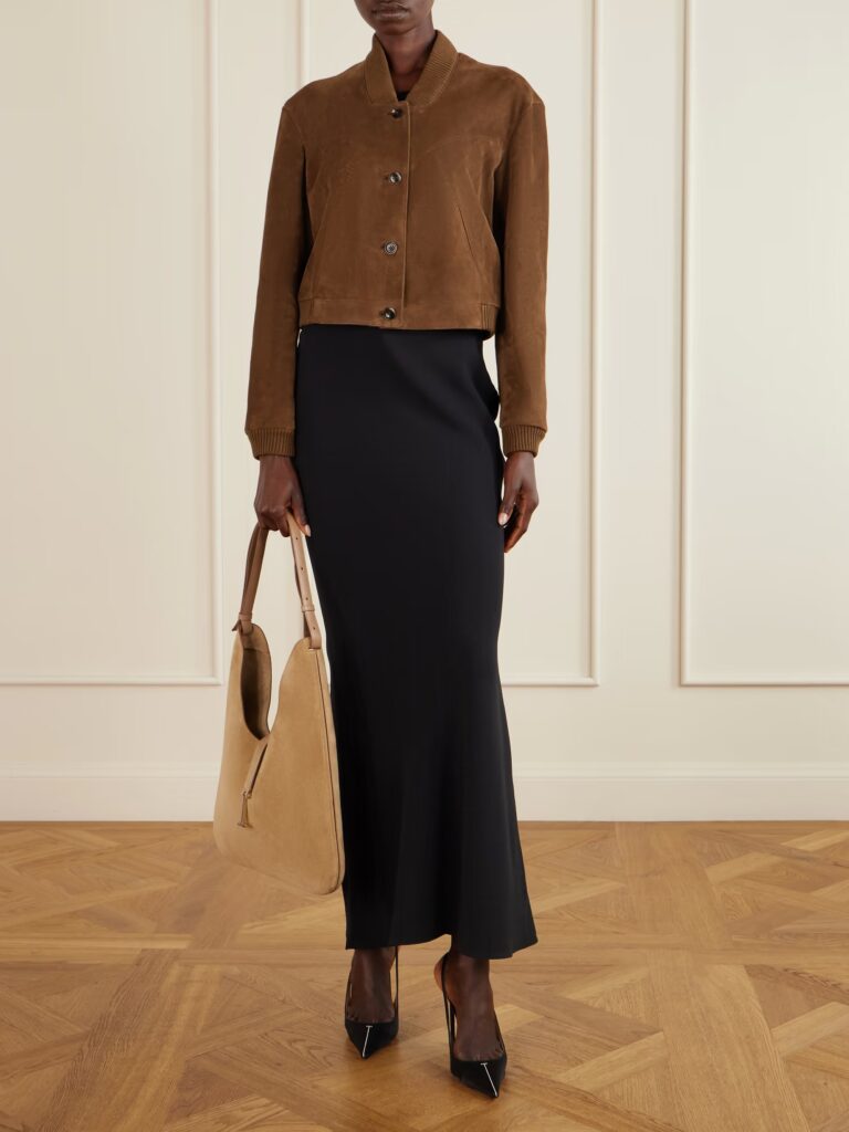 T-embellished Medium Suede Shoulder Bag Full Size Image 3