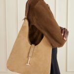 T-embellished Medium Suede Shoulder Bag Thumbnail 4