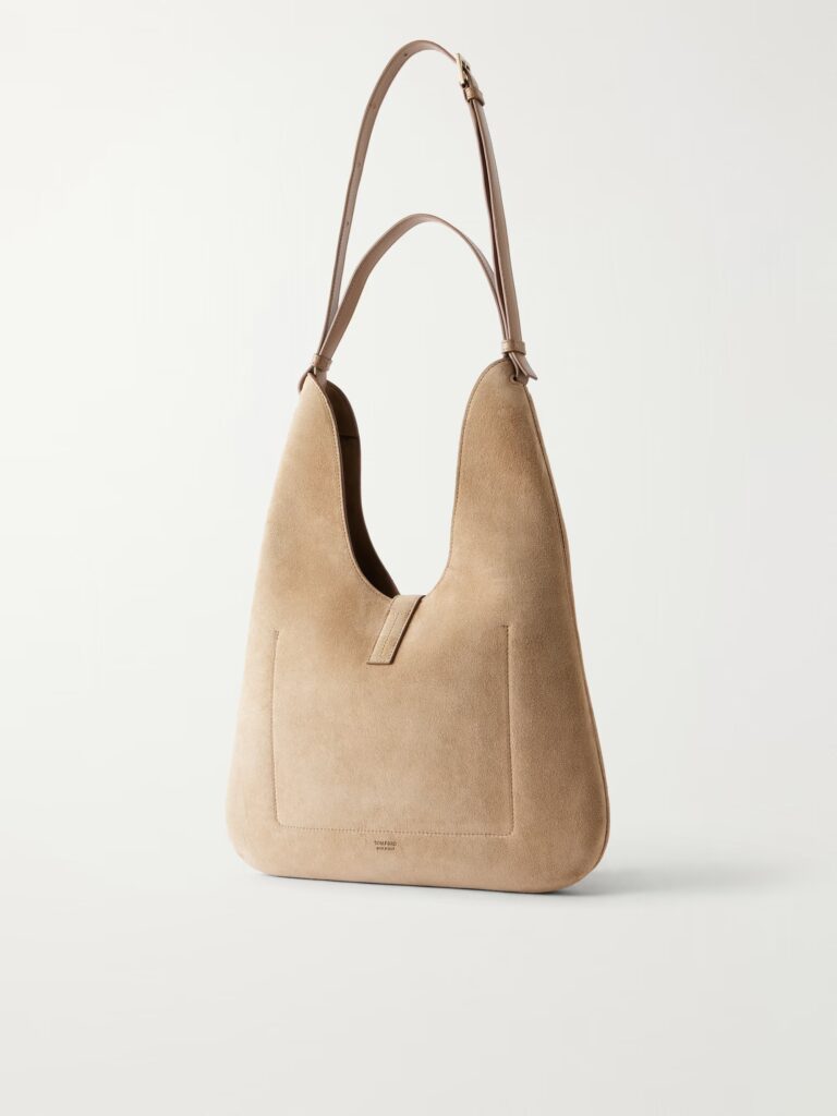 T-embellished Medium Suede Shoulder Bag Full Size Image 2
