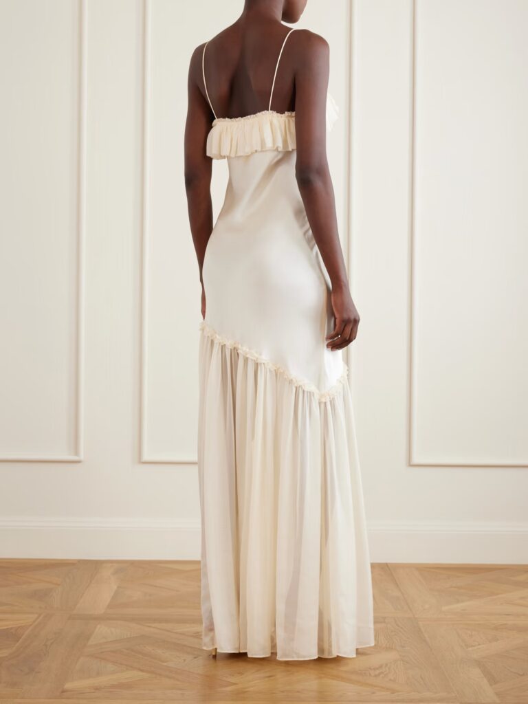 Elaria Ruched Silk Maxi Dress Full Size Image 3