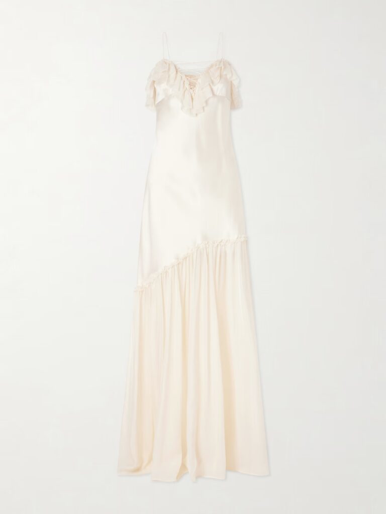 Elaria Ruched Silk Maxi Dress Full Size Image 4