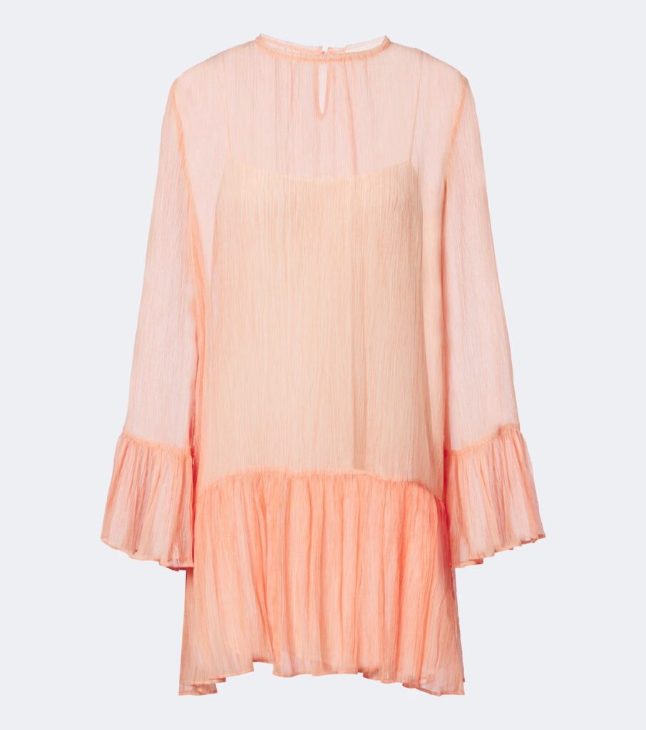 Emmeline Ruffled Silk Chiffon Minidress Full Size Image 3